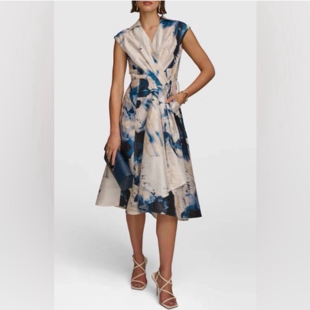 Donna Karan elegant midi wrap dress - Picture 3 of 12